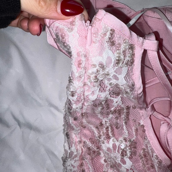 Princess Polly Disco Lace Sequin Lace Mini Dress - Picture 8 of 9